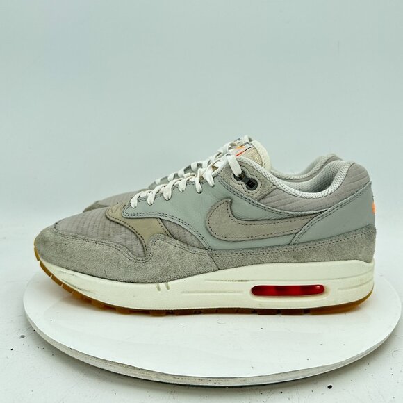 Nike Air Max 1 PRM Men Size 9 FQ8731-012 Light Iron Ore Grey Total Orange Shoes - Picture 1 of 11